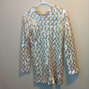 Shine bright diamond gold sequin romper